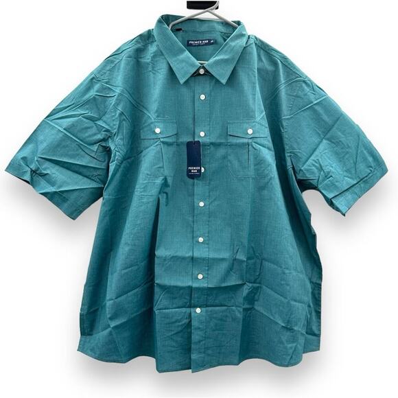 Atlas for Men SS Pilot Short Sleeve Button Down Shirt in Teal Sz 3XL NEW - Picture 1 of 10